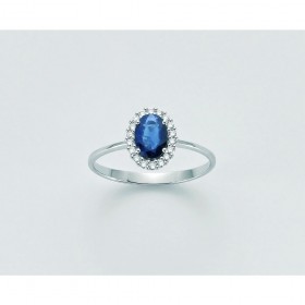 Anello Donna Miluna Oro Bianco 18k Diamanti 0,135 ct e Zaffiro 0,99ct LID3279