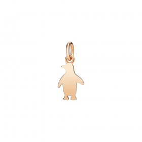 CARISSIMA Ciondolo Pinguino In Oro Giallo 9 Carati Su Collana Curb 46 Cm - Zirconie