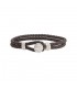 Bracciale Unisex Cuori & Frecce Bottone Argento 925 e Cuoio BRBA