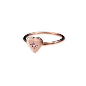 Anello Donna Cuore Oro Rosa 9k Diamante 0.02 ct GACUOBR