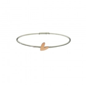 Bracciale Donna Rigido Argento 925 e Cuore Oro Rosa 9kt SGBC