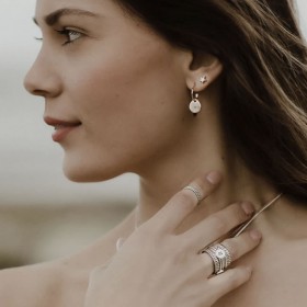 Orecchini Donna Cerchietto e Goccia Oro Rosa 9kt GORGOC