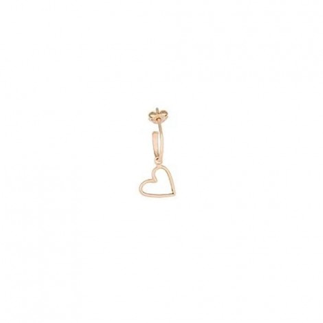 Monoorecchino Donna Cerchietto con Cuore Oro Rosa 9kt GORAGOCCU