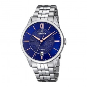 Orologio Uomo Festina Solo Tempo Acero Classico Blu/Rosé F20425/2