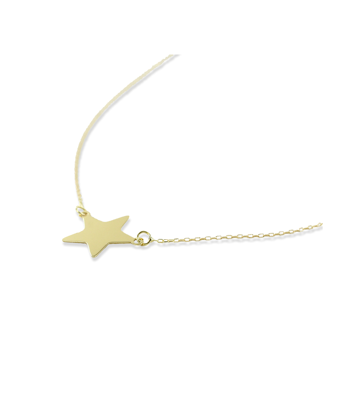 Collana Girocollo In Oro Giallo 14kt Con Tripla Stella – 40,6 Cm Regolabile – Idea Regalo