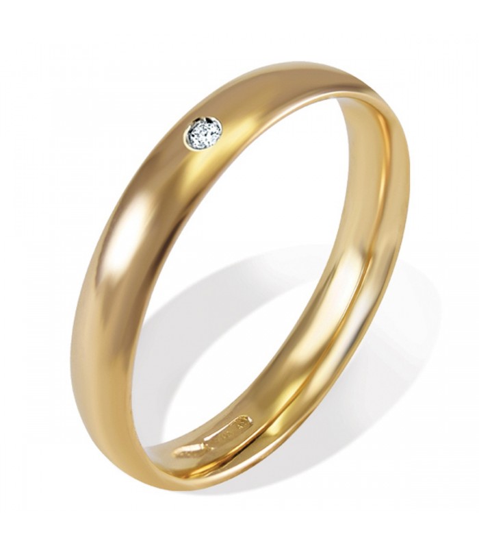 Fede Unoaerre Classica Oro Giallo 5 gr con Brillante Centrale Fede Unoaerre Classica Oro Giallo 5 gr con Brillante Centrale