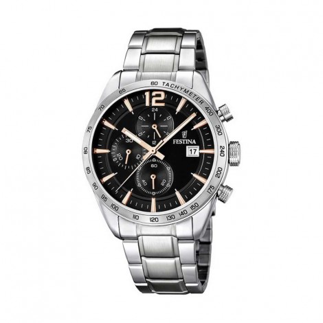 Orologio Festina Uomo Timeless Cronografo Nero Rosè 43mm F16759/6
