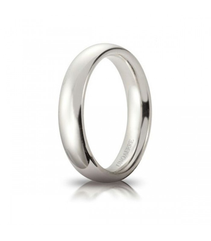 Fede Unoaerre Comoda Oro Bianco 4 mm Fede Unoaerre Comoda Oro Bianco 4 mm
