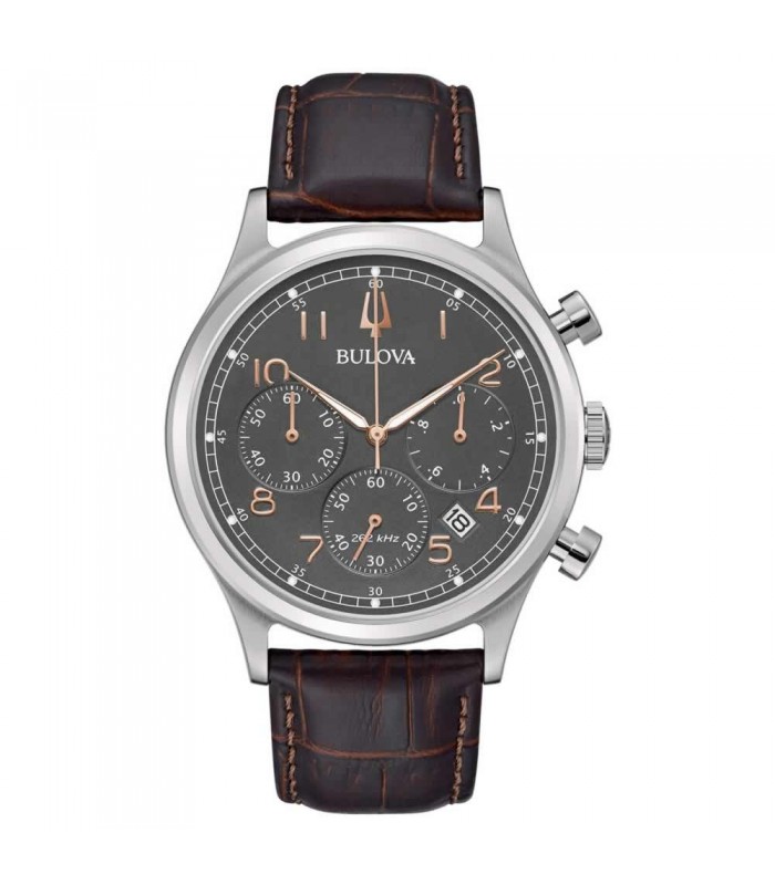 Orologio Cronografo Uomo Bulova Collezione Frank Sinatra 40mm Marrone e Antracite 96B356 Orologio Cronografo Uomo Bulova Collezione Frank Sinatra 40mm Marrone e Antracite 96B356