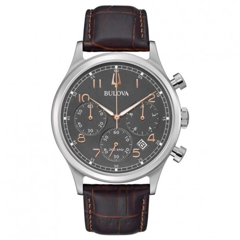Orologio Cronografo Uomo Bulova Collezione Frank Sinatra 40mm Marrone e Antracite 96B356