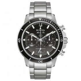 Orologio Uomo Bulova Cronografo Marine Star 45mm Acciaio e Nero 96B272