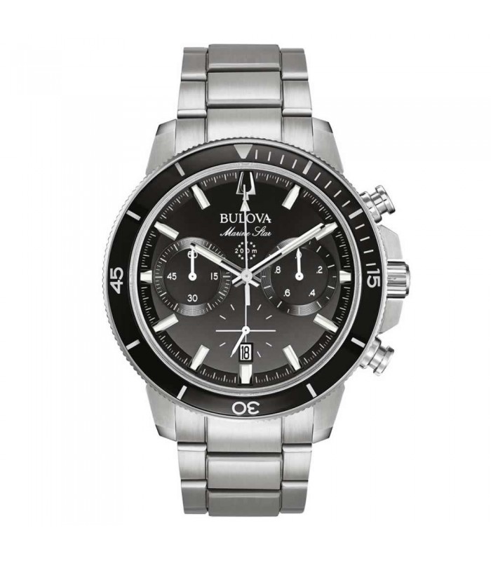 Orologio Uomo Bulova Cronografo Marine Star 45mm Acciaio e Nero 96B272 Orologio Uomo Bulova Cronografo Marine Star 45mm Acciaio e Nero 96B272