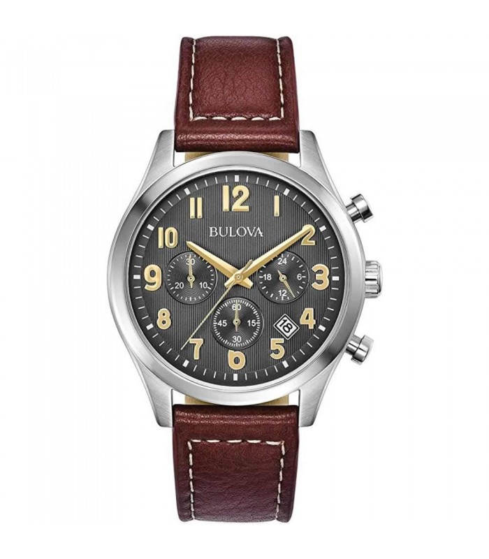 Orologio Uomo Bulova Cronografo Pelle 41mm 96B301 Orologio Uomo Bulova Cronografo Pelle 41mm 96B301