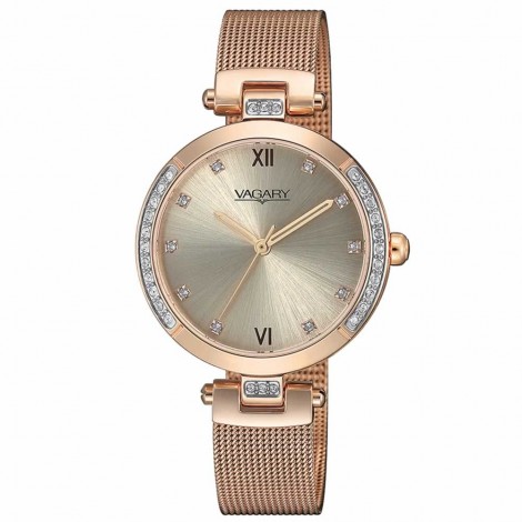 Orologio Donna Vagary Flair Lady Maglia Milano Gold Rose con Cristalli IK7-821-31