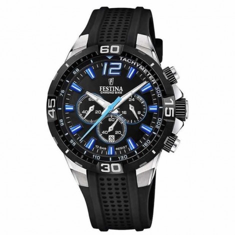 Orologio Uomo Festina Cronografo Chrono Bike Nero Azzurro 45 mm F20523/4