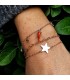 Bracciale Donna Raggi Doppio Filo Corno Portafortuna Argento Rosa