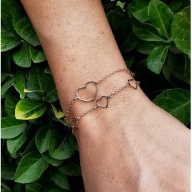 Bracciale Donna Raggi Tre Cuori Piccoli Argento925 Rosato