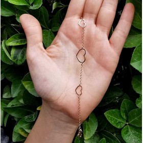 Bracciale Donna Raggi Tre Cuori Argento925 Rosato