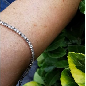 Bracciale Tennis Donna Raggi Argento 925 e Zirconi Small