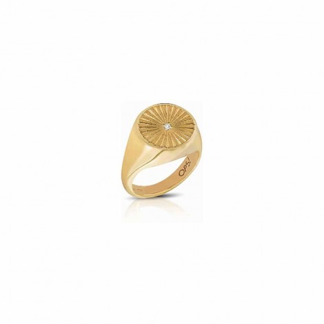 Anello OPS Icon Argento 925 Gold Zircone Bianco OPS-ICG01-08