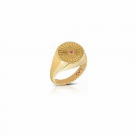 Anello OPS Icon Argento 925 Gold Zircone Rosa OPS-ICG02-08