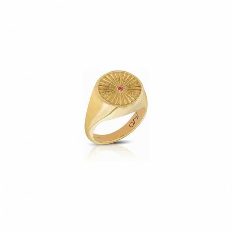 Anello OPS Icon Argento 925 Gold Zircone Rosa OPS-ICG02-08