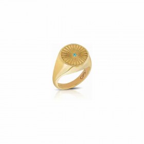 Anello OPS Icon Argento 925 Gold Zircone Azzurro OPS-ICG03-08