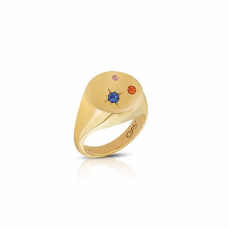 Anello OPS Icon Argento 925 Gold 3 Zirconi Mix OPS-ICG04-08