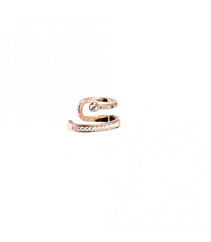 Orecchino Donna Ear Cuff Raggi Argento 925 Rosato con Zirconi Orecchino Donna Ear Cuff Raggi Argento 925 Rosato con Zirconi
