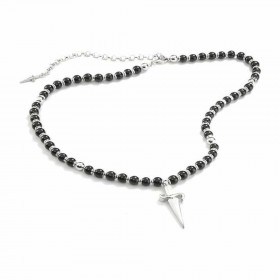 Collana Uomo Cesare Paciotti Argento 925 Sfere Nere e Pugnale JPCL0191B