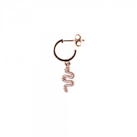 Monorecchino Donna Raggi Argento 925 Rosato Serpente Pendente