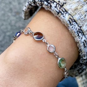 Bracciale Donna Raggi Argento 925 Pietre Colorate