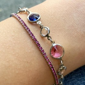 Bracciale Donna Raggi Argento 925 Pietre Colorate