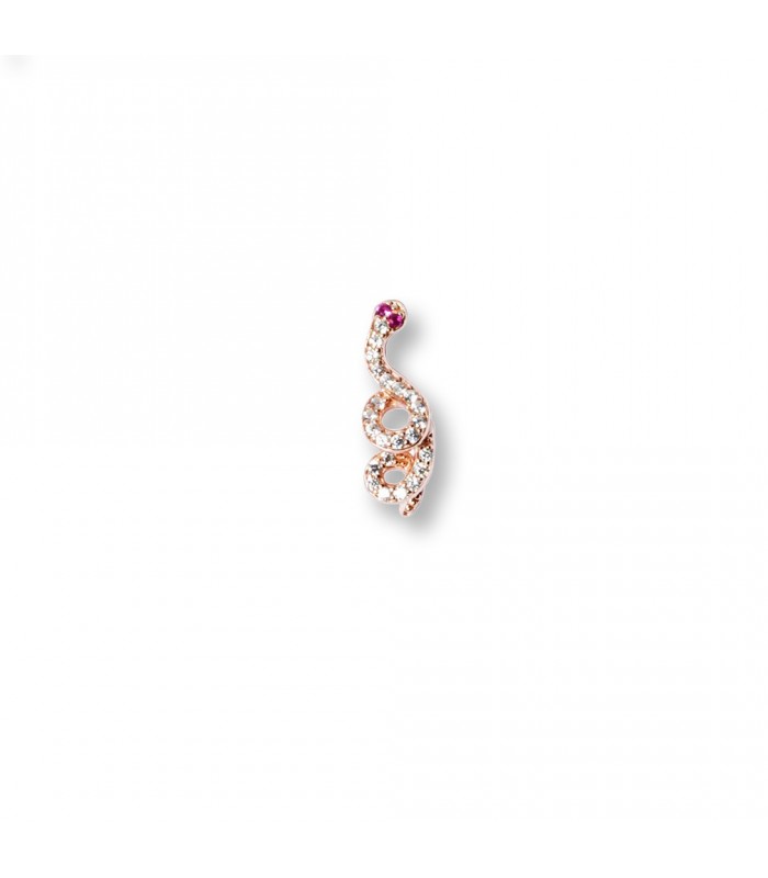 Monorecchino Donna Raggi Argento 925 Rosato Serpente Monorecchino Donna Raggi Argento 925 Rosato Serpente