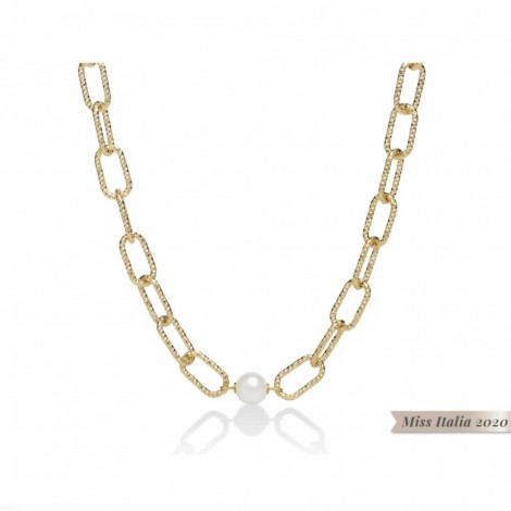 Collana Donna Miluna Miss Italia Argento 925 Ovali Gold PCL6070G