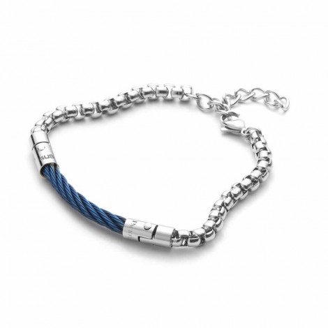 Bracciale Uomo Cesare Paciotti  Spiral Acciaio Blu 4UBR3524