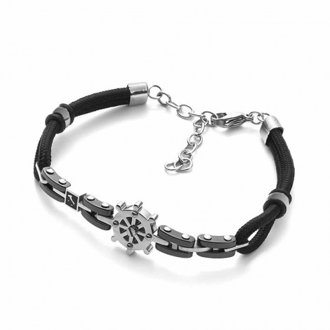 Bracciale Uomo Cesare Paciotti Timone Corda  Nero 4UBR2742