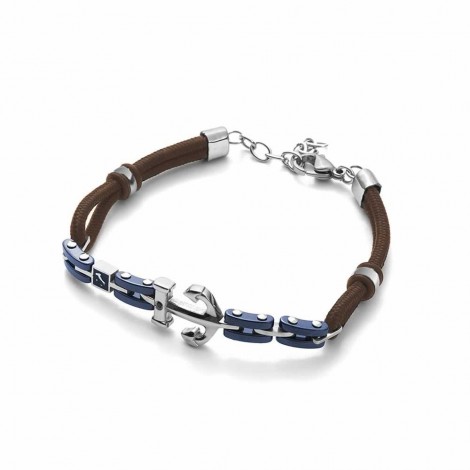 Bracciale Uomo Cesare Paciotti Ancora Corda e Ceramica Blu 4UBR2743