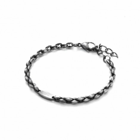 Bracciale Uomo Cesare Paciotti Maglia Marina Acciaio Brunito 4UBR2695