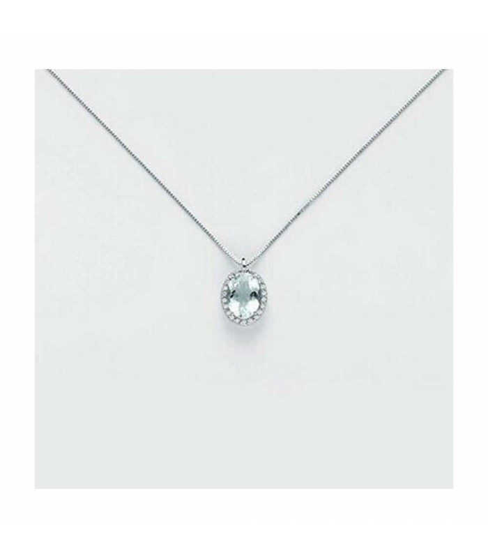 Collana Miluna Diamanti e Acquamarina 1,1 ct CLD4127 Collana Miluna Diamanti e Acquamarina 1,1 ct CLD4127