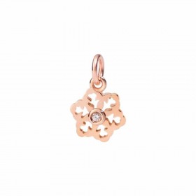 Ciondolo Dodo Fiocco di Neve Oro Rosa 9Kt Diamante 0,17ct DMC0025SNOWXDB09R