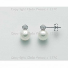 Orecchini Miluna Oro Bianco 18 kt Perle Bianche Diametro 8mm PER2433BX