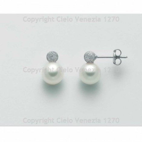 Orecchini Miluna Oro Bianco 18 kt Perle Bianche Diametro 8mm PER2433BX