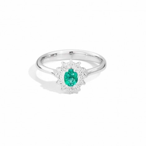 Anello Donna Re Carlo Bouquet Smeraldo 0,31ct e Diamanti 0,14ct R77CC001/SM-11