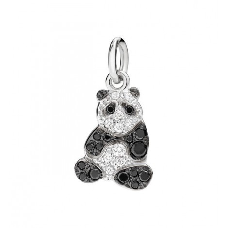 Ciondolo Dodo Panda Oro Bianco 18Kt Diamanti Black e Bianchi D15PDGOB/B/BB