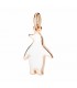Ciondolo Dodo Pinguino Oro Rosa 9kt Smalto Bianco D10PIG/9/BI