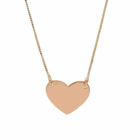 Collana Donna Raggi Cuore Piatto Oro Rosa 9kt