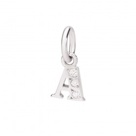 Ciondolo Dodo Lettera A Oro Bianco 18Kt Diamanti DLETPOB/B/A