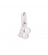 Ciondolo Dodo Lettera B Oro Bianco 18Kt Diamanti DLETPOB/B/B