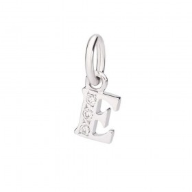 Ciondolo Dodo Lettera E Oro Bianco 18Kt Diamanti DLETPOB/B/E